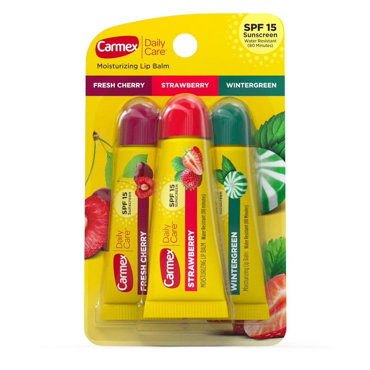 Carmex Balsamo Labial SPF 15  Sabores Surtidos X 3