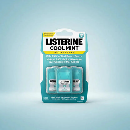 Listerine Strips Aliento Cool Mint 3 Pack X24 Tiras