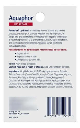 Aquaphor Ungüento Para Reparación De Labios Paquete De 2