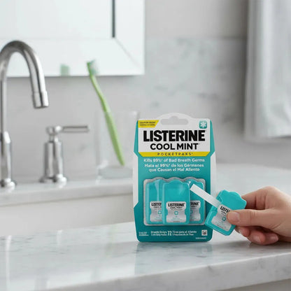 Listerine Strips Aliento Cool Mint 3 Pack X24 Tiras
